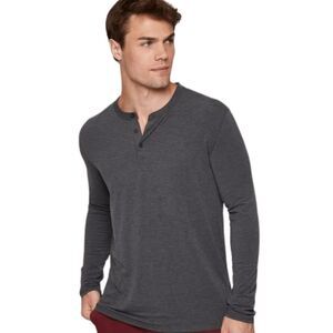 Fourlaps Mens XL Gray RE-UP Long Sleeve Henley Shirt Style 1148 Charcoal Heather
